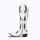 White and black cowboy boot from Reverie newsprint