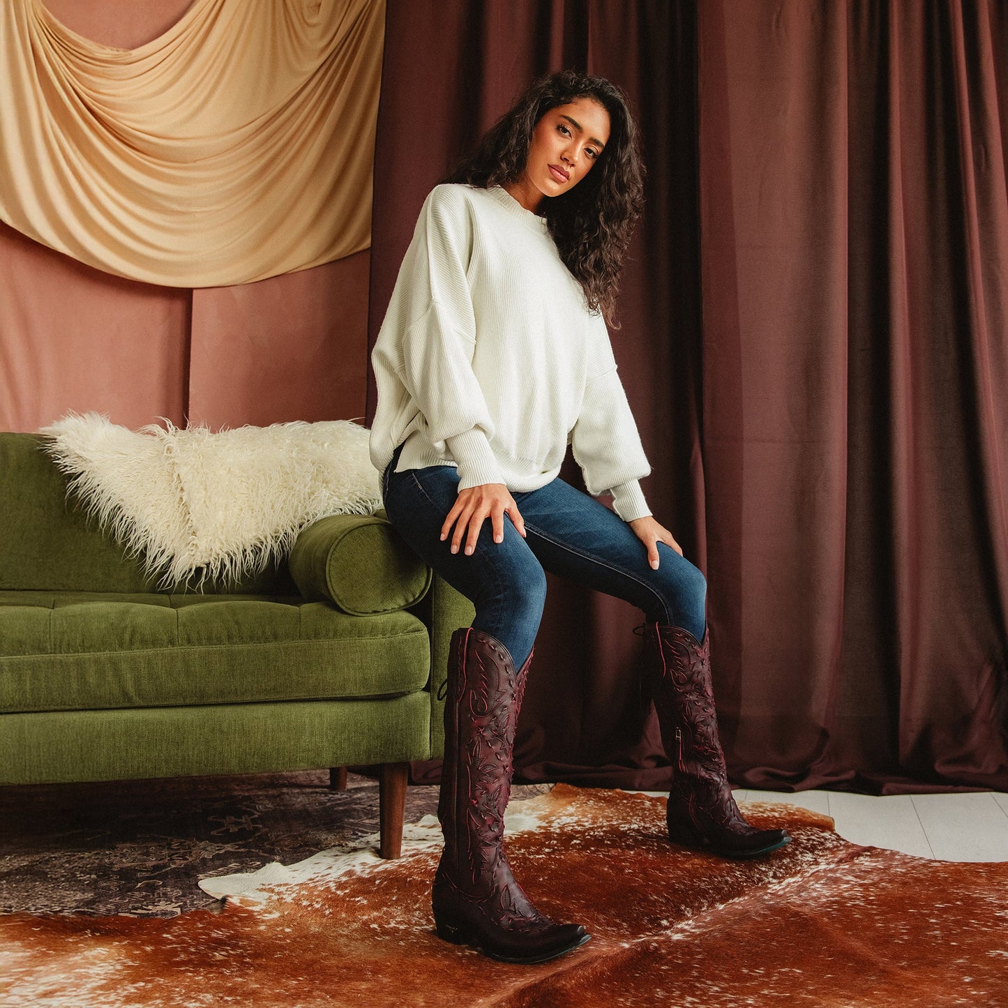 Reverie Knee High Corset - Black Cherry