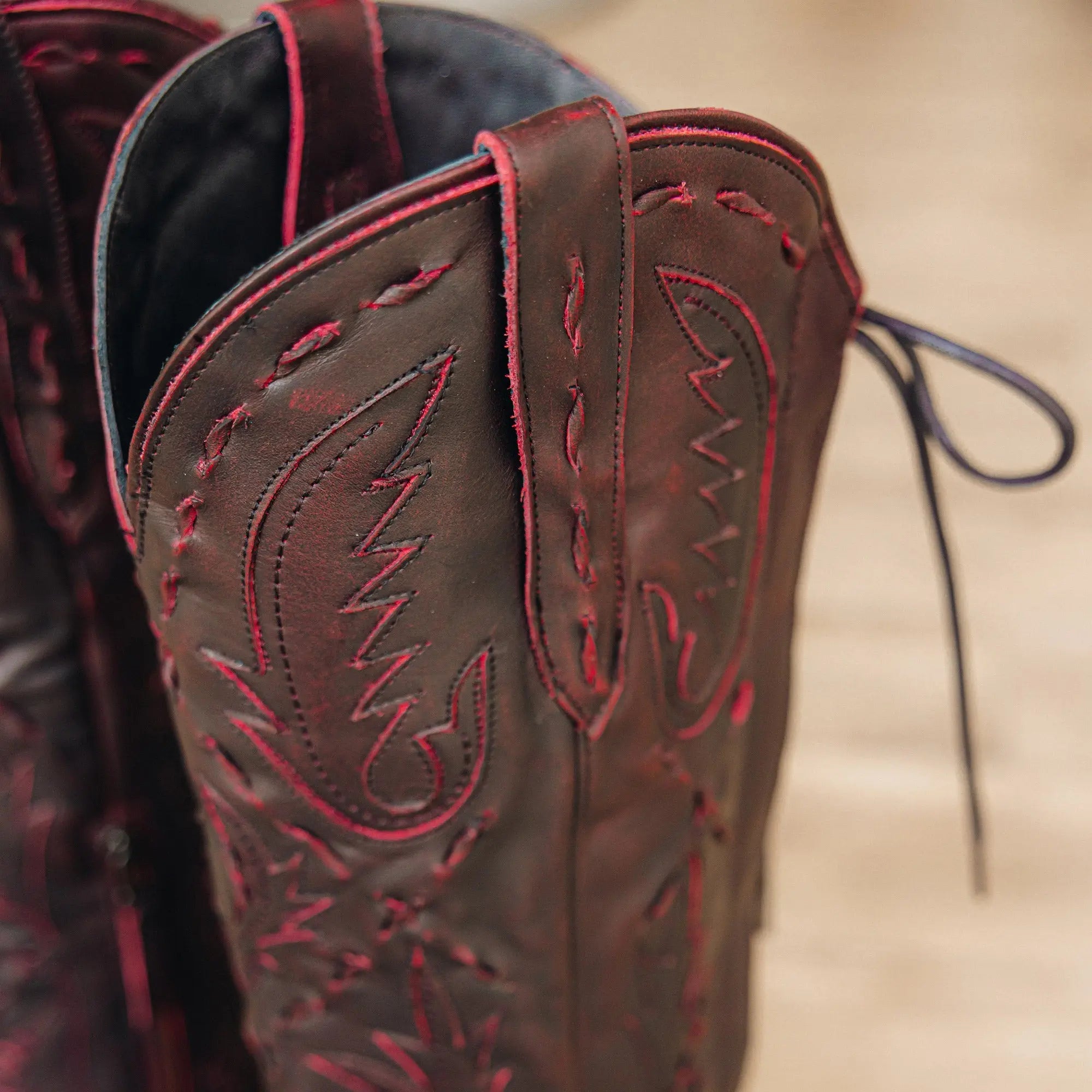 Corset Knee Highs with Laces in Black Cherry
