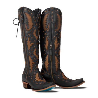 Reverie Knee High Corset - Jet Black and Burnt Caramel