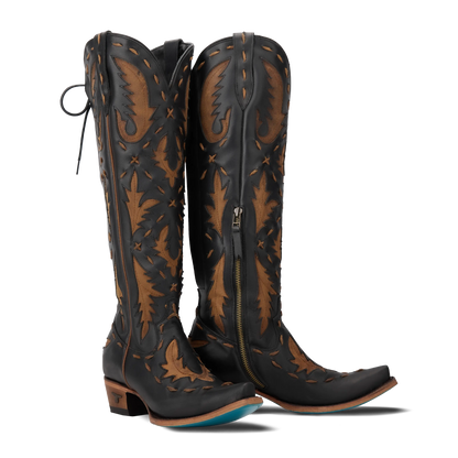 Reverie Knee High Corset - Jet Black and Burnt Caramel