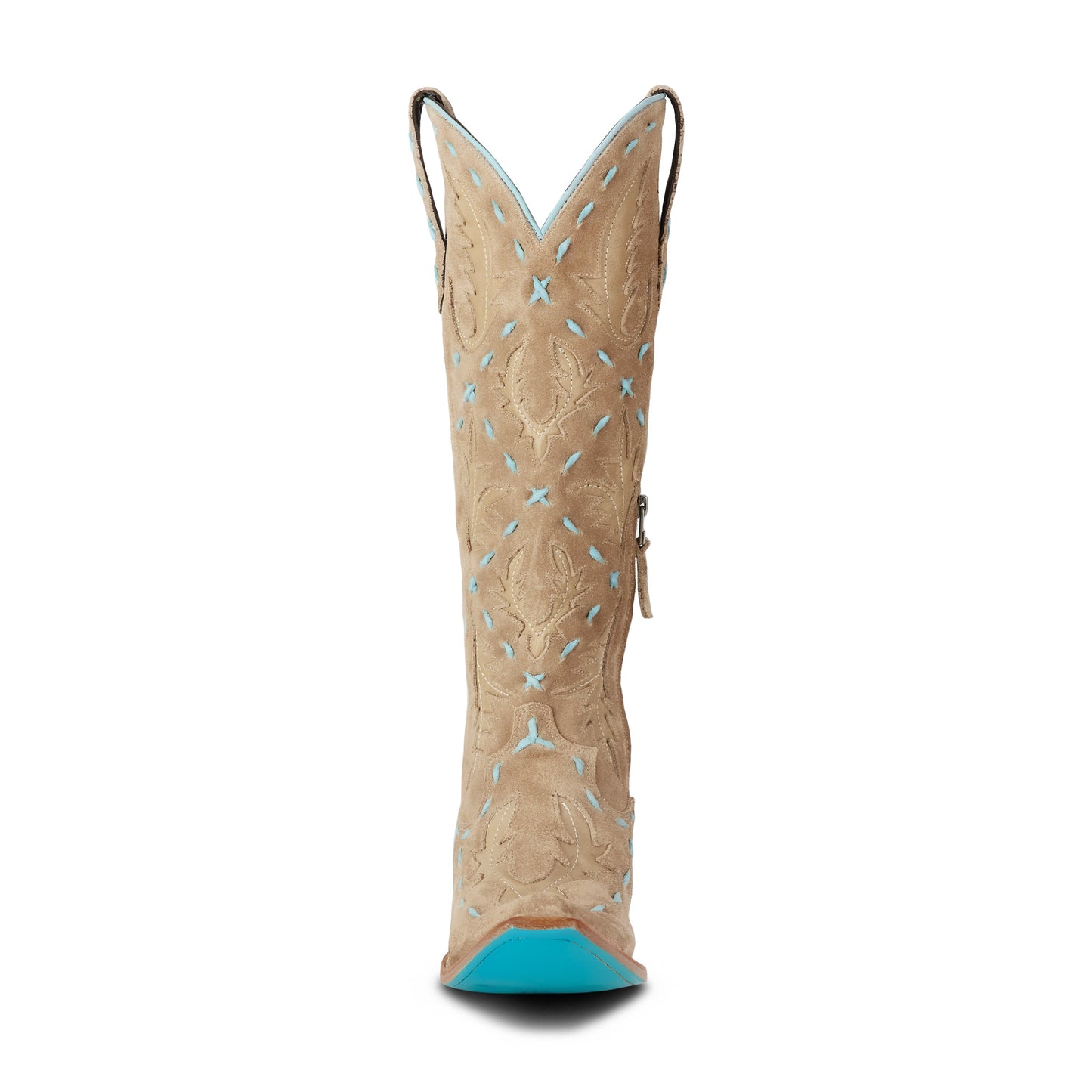 Reverie Knee High Corset - Latte Suede and Powder Blue