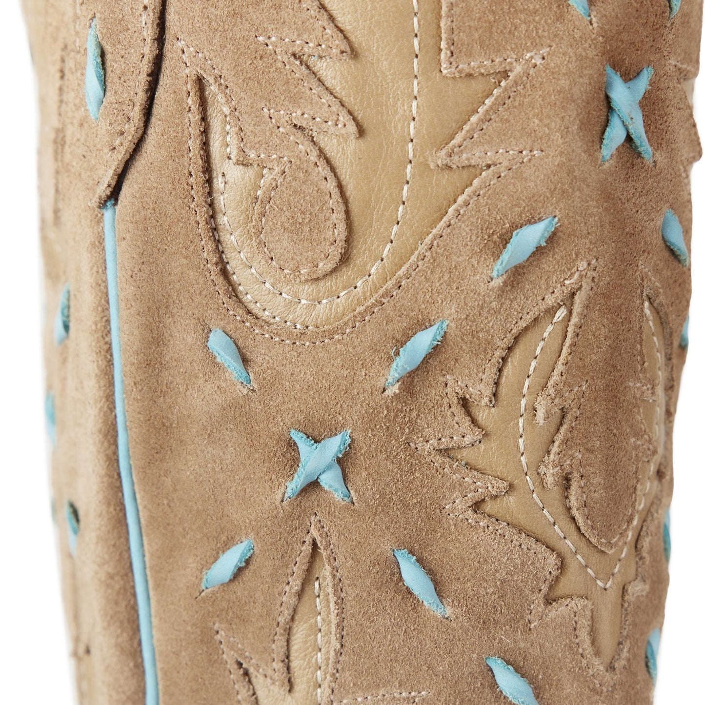 Reverie Knee High Corset - Latte Suede and Powder Blue