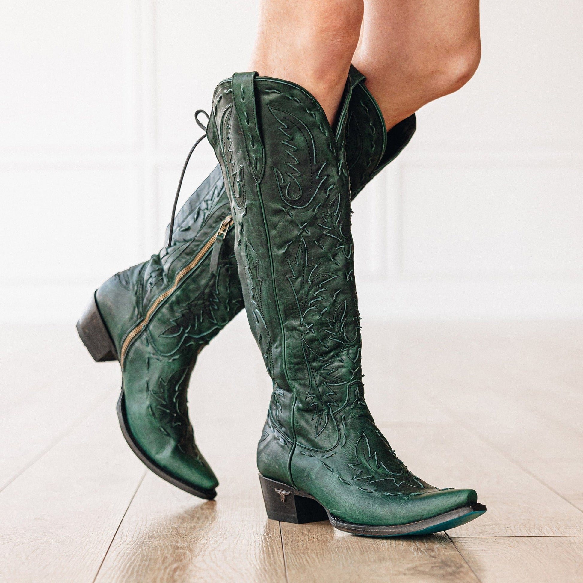 Emerald green Reverie LS2 cowboy boots