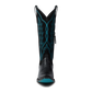 Black and teal carbon croc cowboy boot