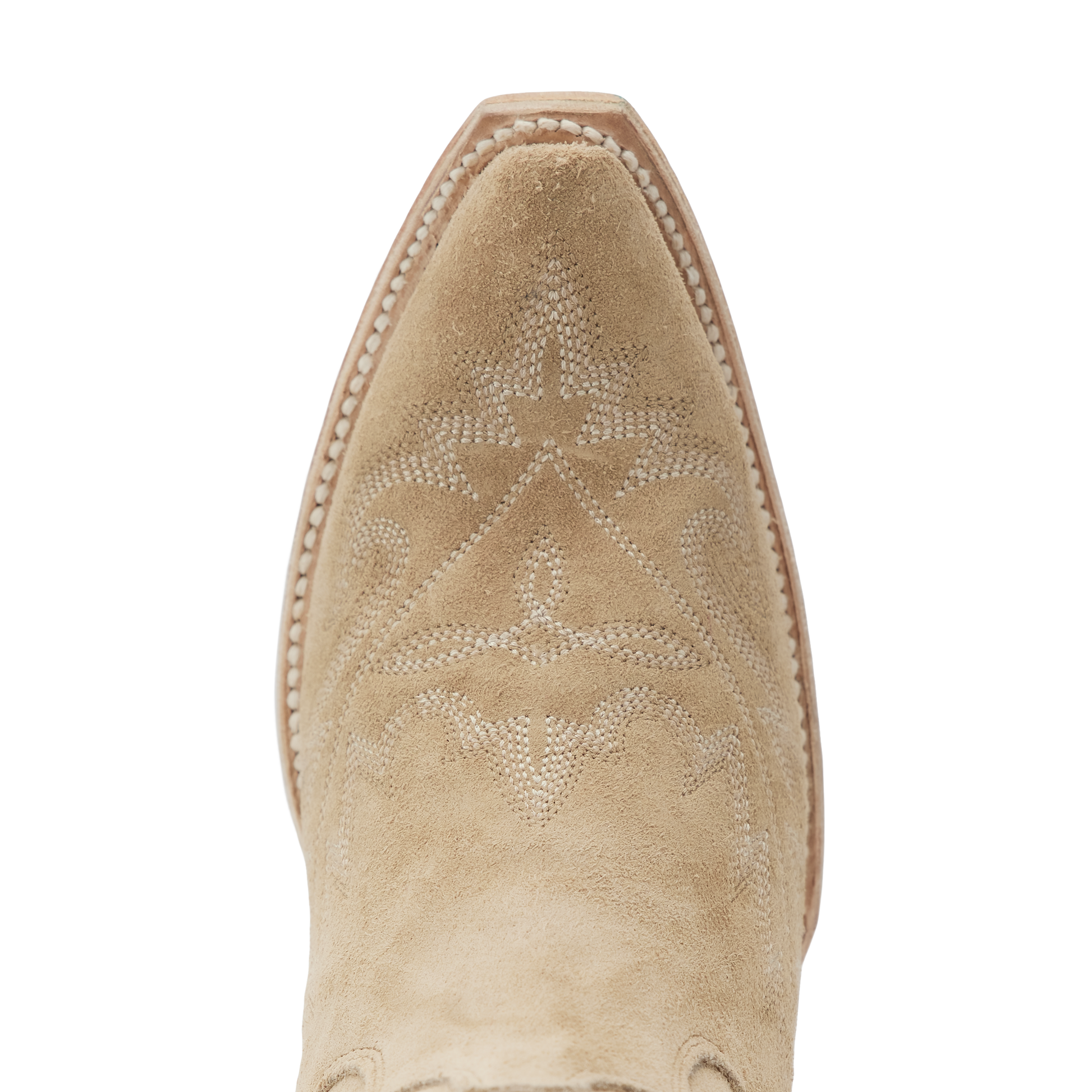 Lexington OTK Latte boot toe detail
