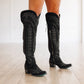 Black suede Lexington OTK boots