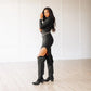 Lexington OTK Corset - Soft Black Suede
