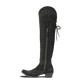 Black suede Lexington over-the-knee boot for PS5