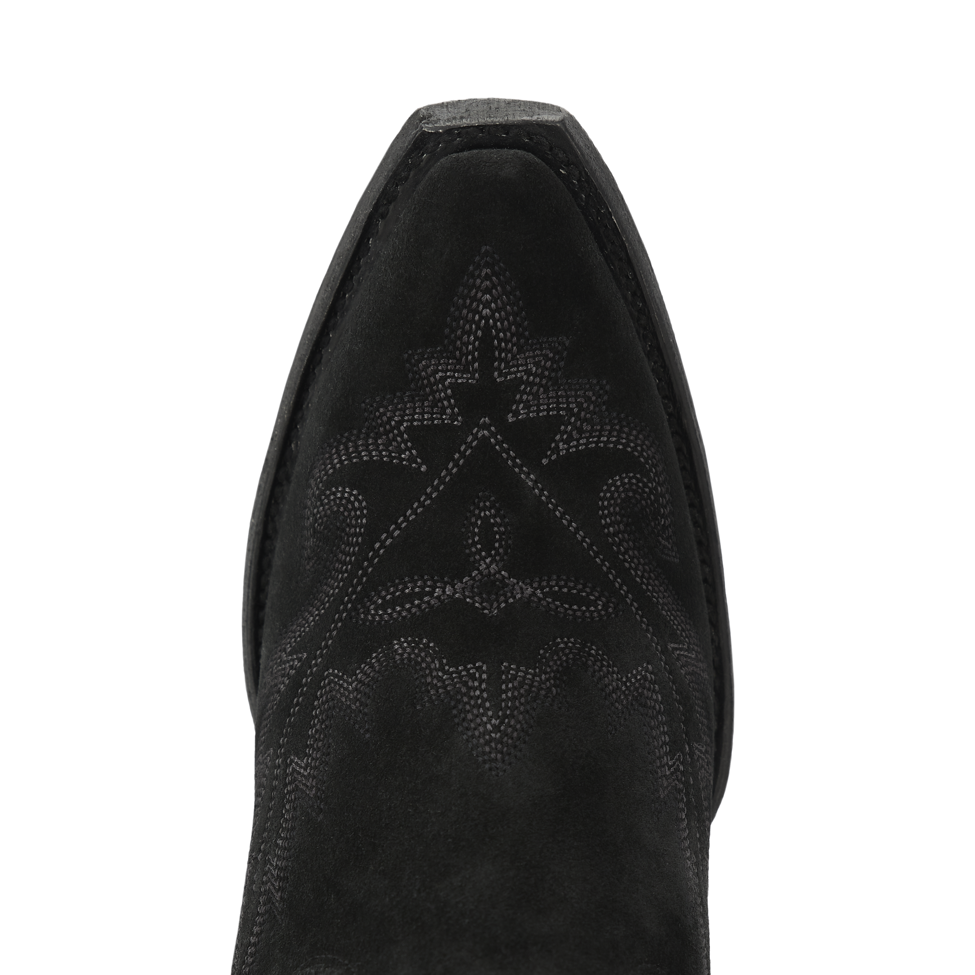 Black suede Lexington OTK boot toe detail