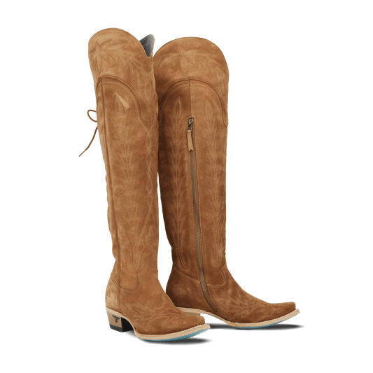 Toffee Lexington OTK roughout boots