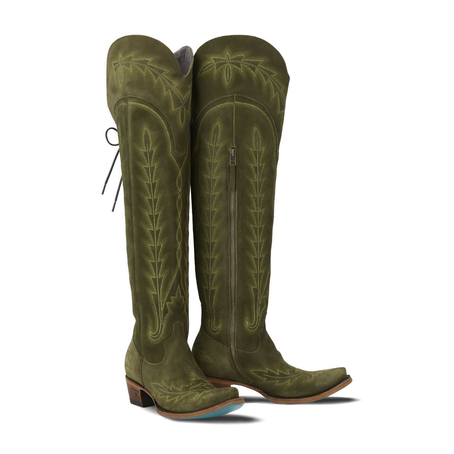Olive suede Lexington over-the-knee boots