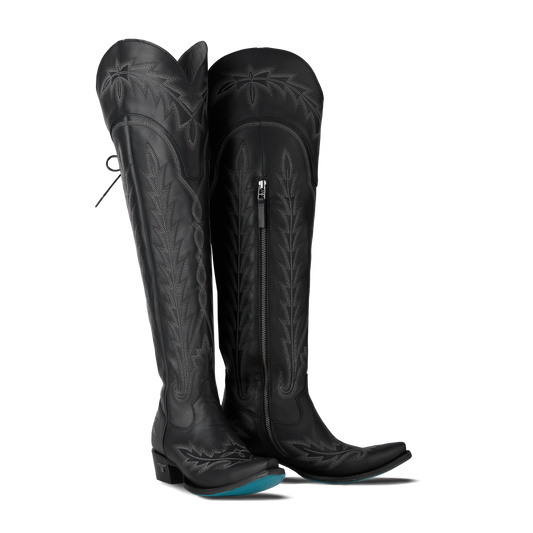 Jet black Lexington OTK boots