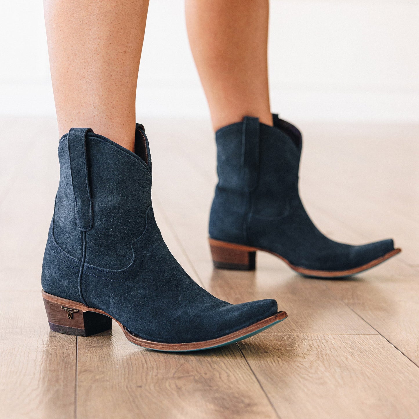 Emma Jane Bootie - Navy Suede