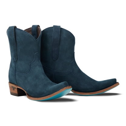 Navy suede Emma Jane booties