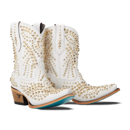 White studded Dolly Bootie