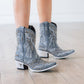 Washed denim Dolly Booties with studs