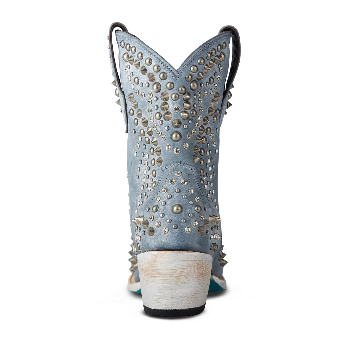 Washed denim Dolly Bootie with Studs