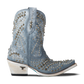 Dolly Bootie in Washed Denim with Studs