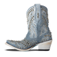 Dolly Bootie in Washed Denim with Studs