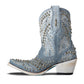 Dolly Bootie in Washed Denim with Studs