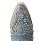 Dolly Bootie in Washed Denim with Studs