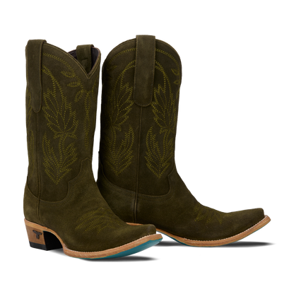 Olive suede Sandaga cowboy boots