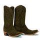 Olive suede cowboy boots