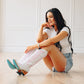 Smokeshow Boot - Matte White and Neon Pink