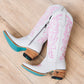 Smokeshow Boot - Matte White and Neon Pink