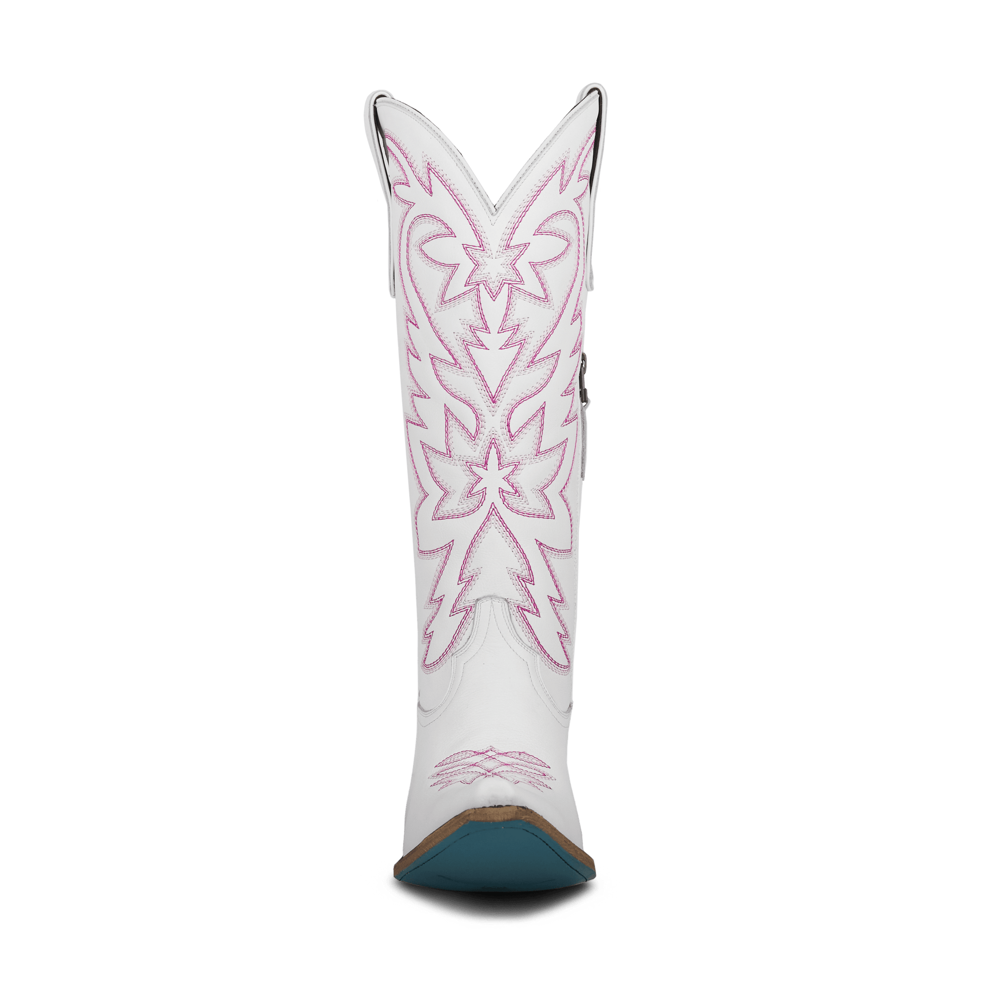 White & neon pink Smokeshow cowboy boot