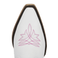 White & neon pink Smokeshow cowboy boot toe with stitching