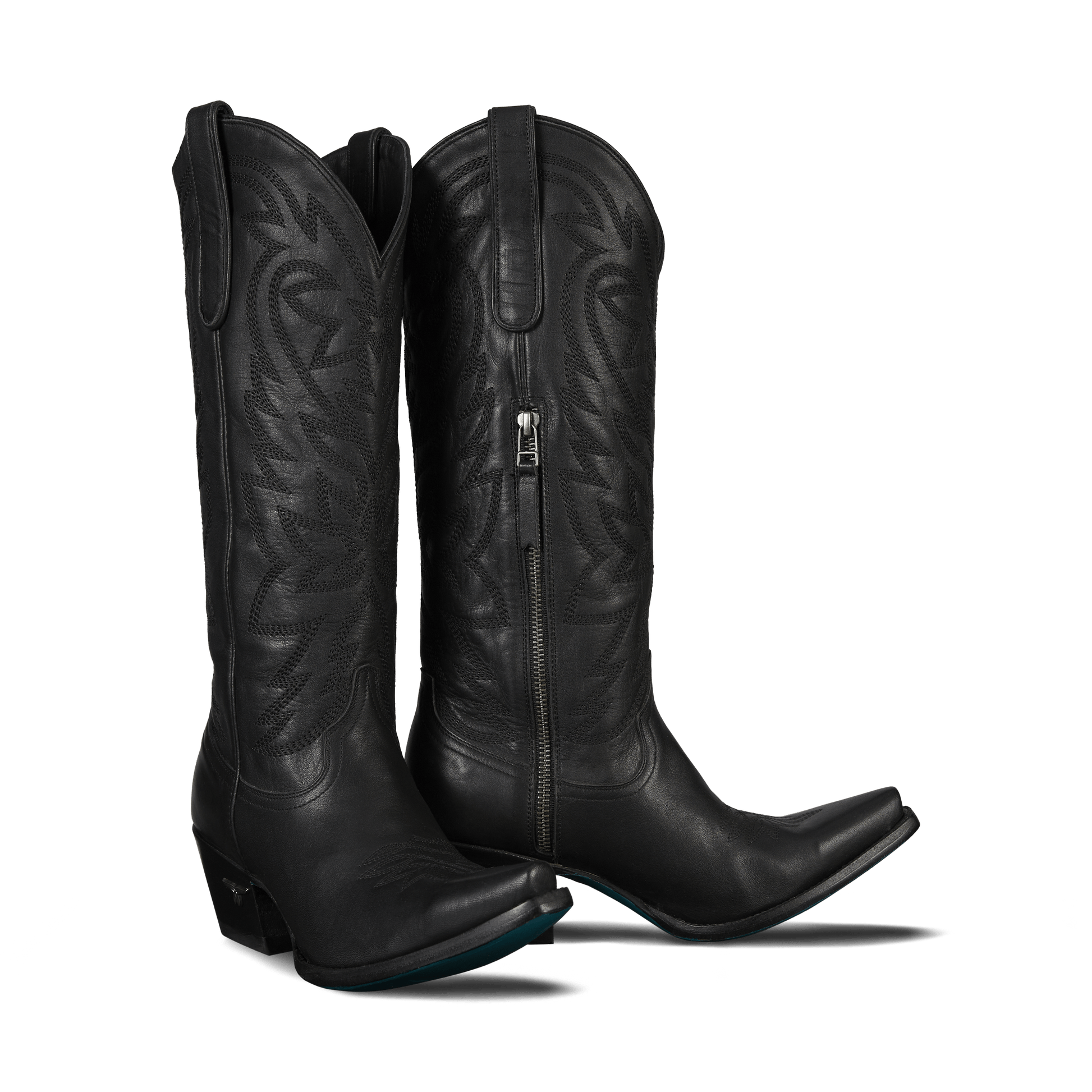 Black leather cowboy boots - lb0526d Smokeshow Jet Black