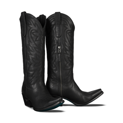 Black leather cowboy boots - lb0526d Smokeshow Jet Black