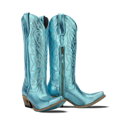 Blue metallic Smokeshow cowboy boots