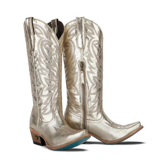 Champagne metallic Smokeshow cowboy boots