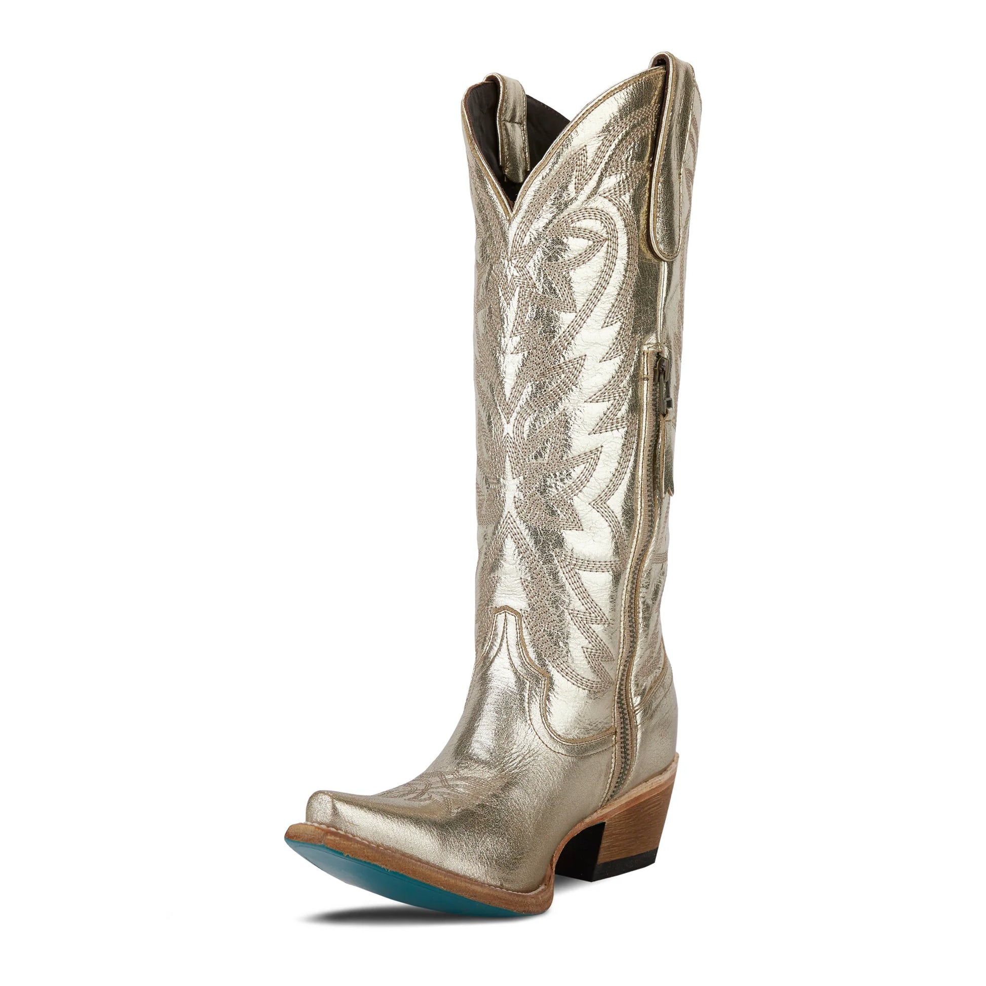 Champagne metallic cowboy boot