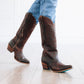 Cognac leather cowboy boots, lb0526k Smokeshow style