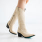 Pale ivory Smokeshow cowboy boots