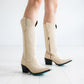 Pale ivory cowboy boots, lb0526q-smokeshow