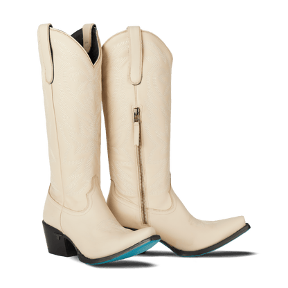 Pale Ivory Smokeshow Cowboy Boots