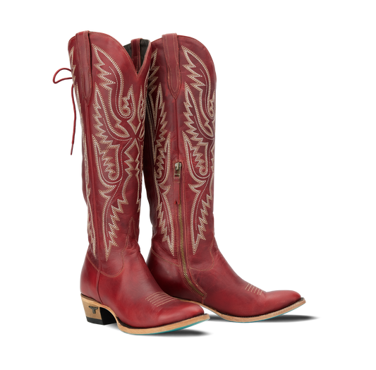Red leather Monica Smoldering Ruby cowboy boots