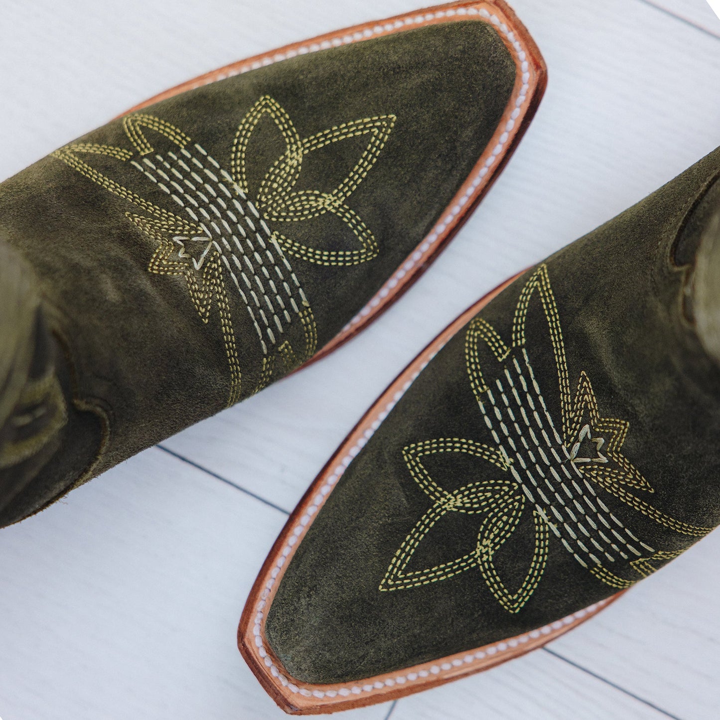 Squash Blossom Boot - Olive Suede