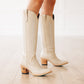 Jentry Knee High Boot - Pale Ivory