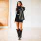 Jentry Knee High Boot - Jet Black & Soft Black Suede