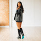 Jentry Knee High Boot - Jet Black & Soft Black Suede