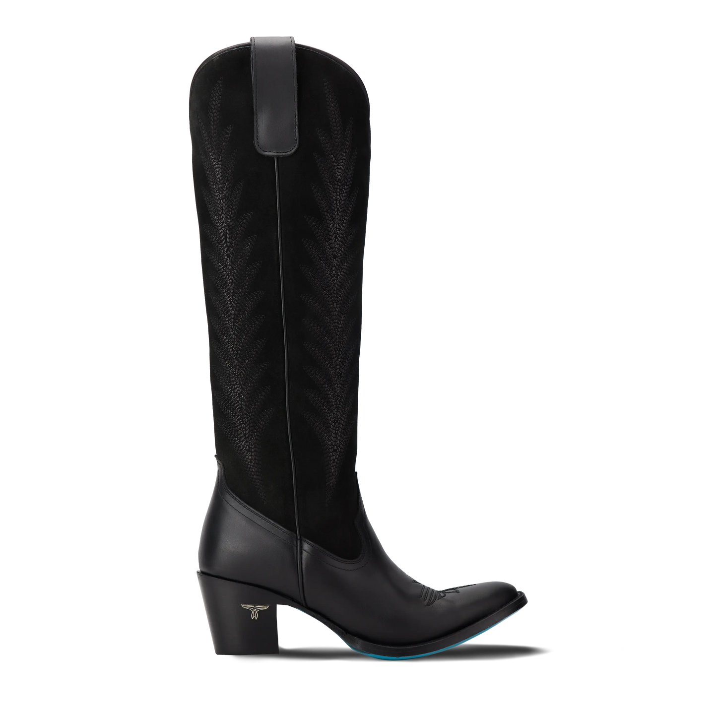 Jentry Knee High Boot - Jet Black & Soft Black Suede