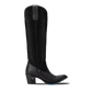 Jentry Knee High Boot - Jet Black & Soft Black Suede