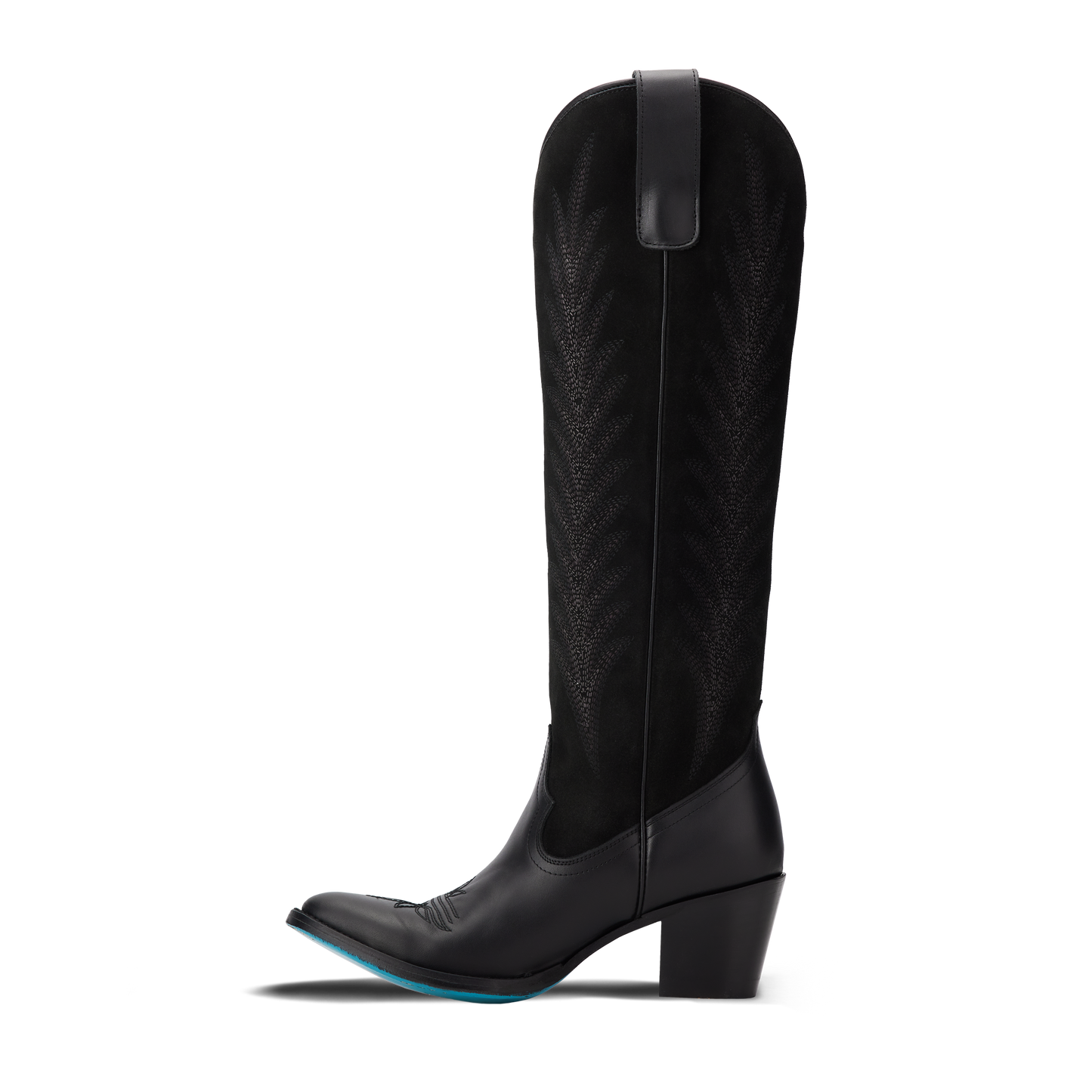 Jentry Knee High Boot - Jet Black & Soft Black Suede