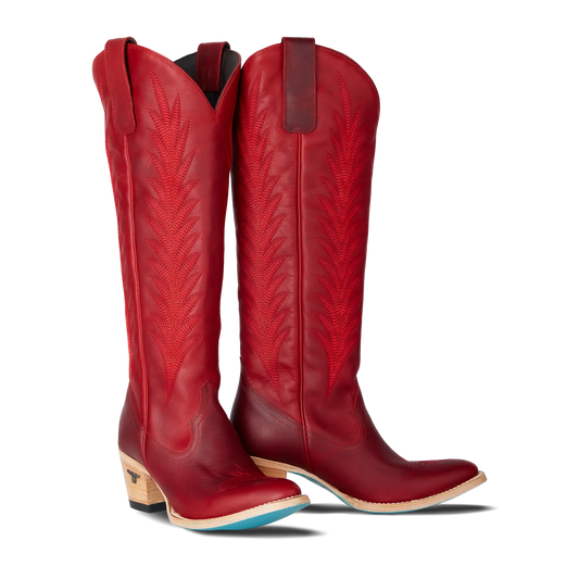 Jentry Knee High Boot in Smoldering Ruby | Bourbon Cowgirl